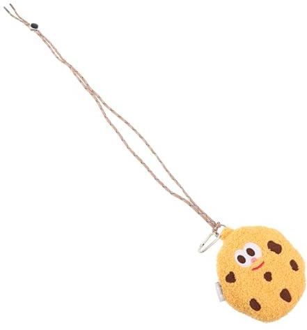 HAPINARY Sacoche de Cou Créative Multifonctionnel Portable en Peluche Jaune Forme Cookie, Paquet Bandoulière pour Activités Sportives et Voyage des Filles