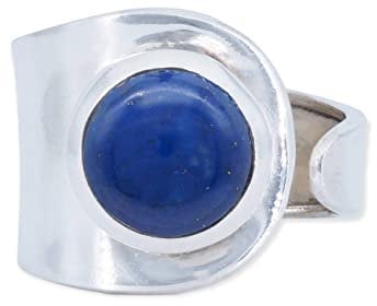 Ring 925 Silber Lapis Lazuli blauer Stein größenverstellbar Edelstein echt Silber Damen Sterling Silber Geschenk (MRV-062-06)