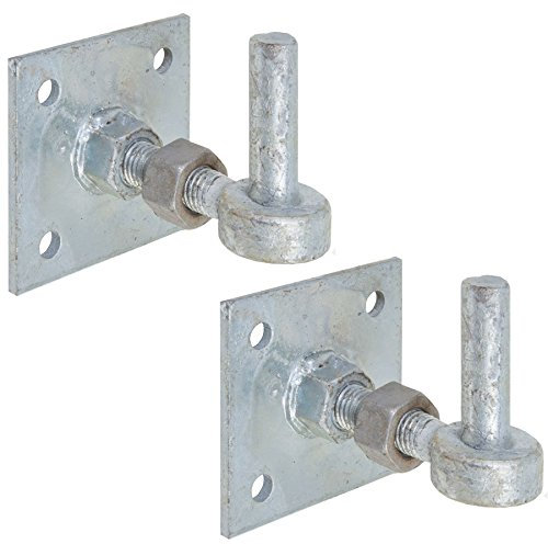Pair of 19mm Adjustable Hook On Plate Gate Hinges