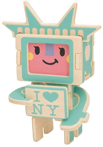 Playdeco DIY NYC Grußkarte – Holz 3D Pop Up Roboter Grußkarte (New York City)