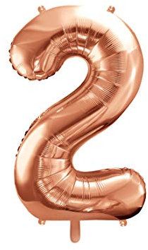 DaLoKu Luftballon Zahl 86cm XXL Folienballon Geburtstag Alter Silvester Dekoration Party, Farbe: Rosegold, Größe: 2