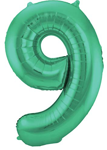 Grüner Metallic Matt Folienballon Zahl 9-86 cm