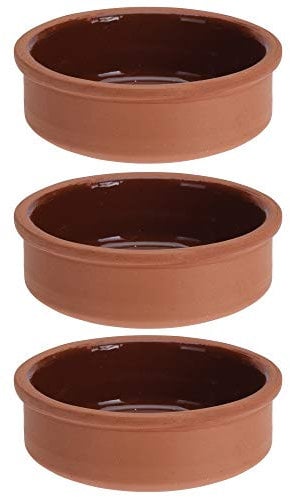 Lot de 3 plats à tapas en terre cuite de 12 cm - Passent au four