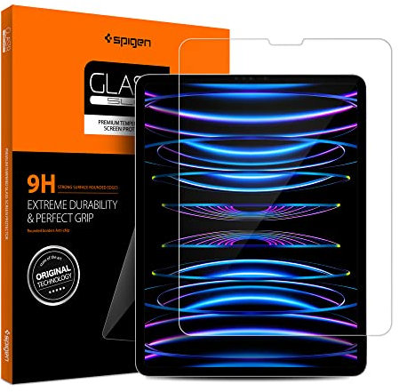 Spigen Glas.tR Slim Protector Pantalla para iPad Pro 11 Pulgadas M2 2022, iPad Pro 11 pulgadas 2021/2020/2018, iPad Air 5 2022, iPad Air 4 2020, 1 pack, Dureza 9H, Alta Definición