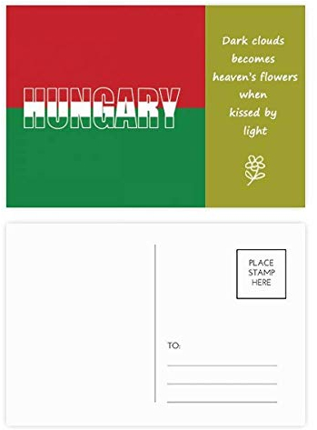 Ungarische Landesflagge/Poesie Postkarten-Set mit Danksagungskarte, 20 Stück