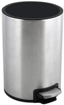 Spirella Kosmetikeimer 3 Liter Edelstahl mit Absenkautomatik und Inneneimer Riku Badezimmer Mülleimer Softclose Abfalleimer Silber, Kunststoff Material: Metall Silberfarben, Argent Satiné, 3 l