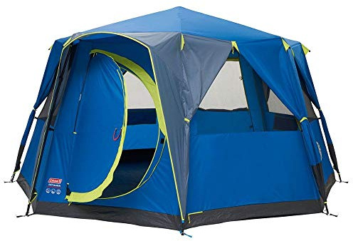Coleman Unisex – Adult's Octagon Blue-Lime Tent, Multicoloured, 8 Personen