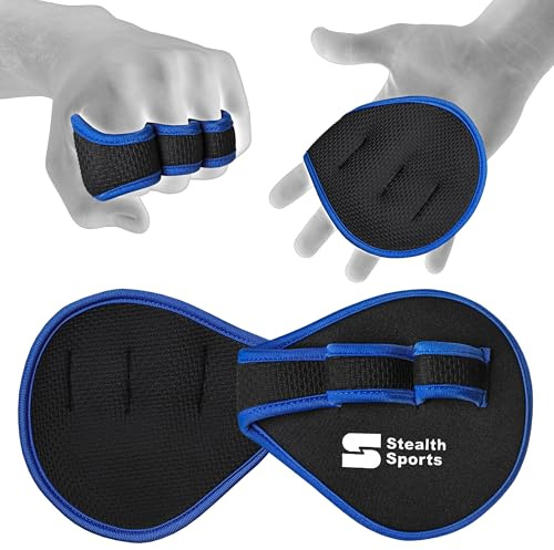 Stealth Sports Weight lifting Gym Grip Pads Non-Slip Neoprene Pull Up Bar Pads Substitute of Workout Gloves Prevents Callus Tears–Calisthenics Fitness Weightlifting Grip Gloves (3 Loop)