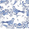 20 Cocktail Servietten Vögel in blau Asien 25 cm
