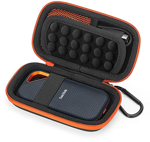 Estuche para Sandisk Extreme/Sandisk Extreme Pro/WD My Passport SSD Portable, Funda Caja Disco Duro Rígida Viaje Almacenamiento, Bolsa Cubrir Protectora Transporte Portátil(Rust Red)