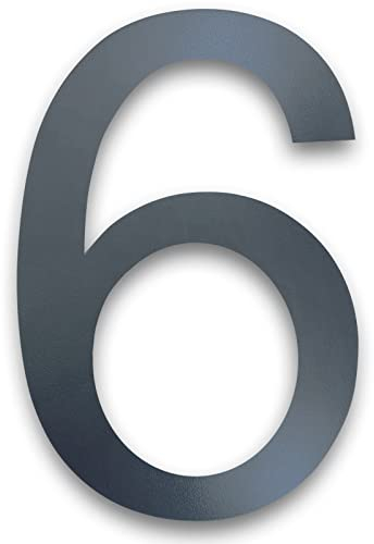 MOLVCE Numéro de maison anthracite en acier inoxydable - Hauteur : 20 cm - RAL 7016 - Anthracite - En acier inoxydable massif - Structure fine - Revêtement par pulvérisation - Inscription Arial -