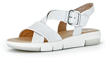 Gabor Damen Riemchensandalen, Frauen Sandaletten,Best Fitting,Sommerschuhe,Freizeitschuhe,offene Schuhe,Strandschuhe,bequem,Weiss,37.5 EU / 4.5 UK