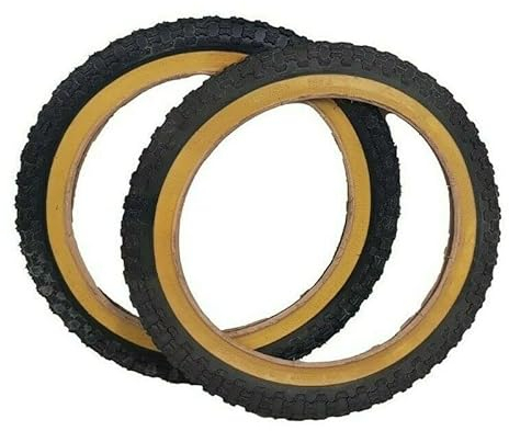 Pair Of 14 x 1 3/8 (44-288) Hard To Find Gum Wall New Bike Tyres Chopper Era