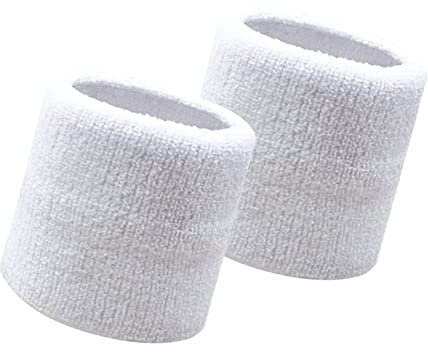 Flintronic 2 Stück Schweißbänder Handgelenk, Saugfähige Handgelenk Schweißbänder für Damen & Herren,Fitness Arm Schweißband,Sport Schweißband Armband Weiche Baumwolle für Handball Fußball Tennis