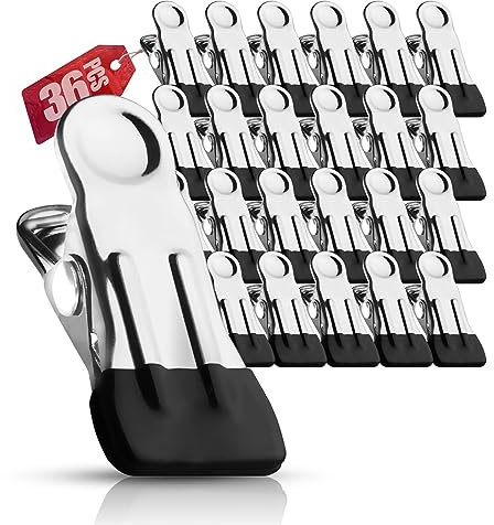 NEWREACH Lot de 36 clips pour couverture de piscine hors sol, pinces de piscine en acier inoxydable pour couverture d'hiver, épingles à linge en métal pour serviette de plage et linge