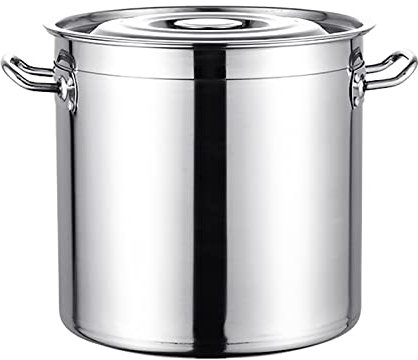 Olla sopera de Acero Inoxidable con Asas y Tapa, Olla sopera de Acero Inoxidable para almacenar y Calentar, Mango frío ergonómico, Plateado (Size : 40 * 40cm(50L))