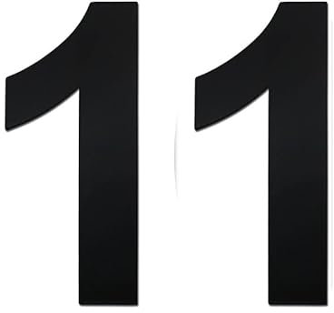 nanlyiau 2pc 3in Mailbox Numbers House Number Door number Stainless Steel House Numbers Adhesive number Made of solid 304 Stainless Steel silvery(black 3in number 11)