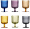 H&H Lyric Set 6 Calici in Vetro, Colori Assortiti, 26cl
