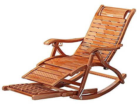 Lässiger Sitzstuhl, Lounge-Stühle, Bambus-Schaukelstuhl, klappbarer Balkonstuhl für die Mittagspause, Sofa, Freizeitstuhl, Sonnenliege, Outdoor-Holzstuhl, Liege-Gartenstuhl mit Good
