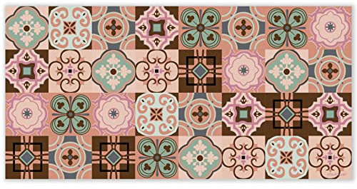 mubusi Tapis Vinyle du Sol Cuisine Salon - Différentes Tailles - (Candy Rouge 60x120 cm)