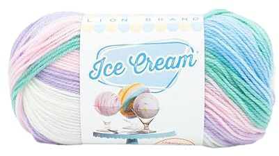 Lion Brand Yarn Ice Cream, DK Weight Acrylic Blend Yarn for Knitting, Crochet, and Crafts, Love Potion, 1 Pack