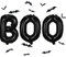Luftballons BOO Set mit 3D PVC Fledermaus, Schwarz 16 Zoll Halloween Party Deko BOO Banner Ballon Set mit 12 Stk Fledermaus, Boo Mylar Folienballons für Kinder Gruselig Halloween Party Dekoration