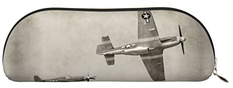World War 2 Flugzeug-Flugzeug Leder Stifteetui Bleistifthalter Tragbare Reise Kosmetik Tasche Gadget Tasche für Teenager Jungen G, farbe, 5.0cm*10.5cm*20.5cm, federmäppchen