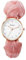 JewelryWe Uhren Damen Elastisch Haarband - Einzigartige Einfache Analog Quarz Armbanduhr Frauen Mädchen Uhr mit Rosa Haargummi Elastisch Armband