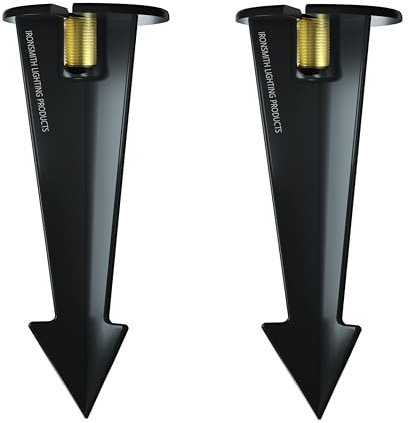 Ironsmith Lighting Products 22,9 cm Erdspieß mit massivem Messing, 1,3 cm NPT-Gewinde und seitlicher Drahtbahn für einfache Installation, Außenleuchten, Gartenstecker für Landschaftsbeleuchtung, nicht