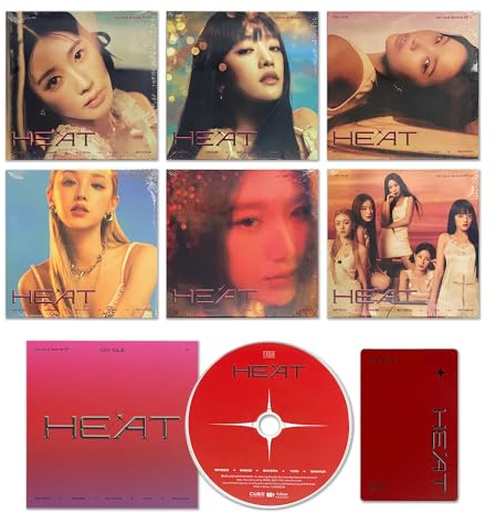 (G) I-DLE - Special Album [HEAT] (DIGIPAK - Random Ver.) 2-Panel Digipak Cover + Photo & Lyric Booklet + CD + Photocard + 2 Pin Badge + 4 Extra Photocards