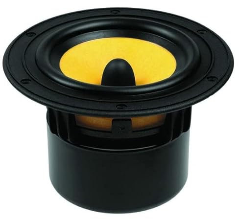 1 Stück Original for HiVi F5 5''Treibereinheit for Mitteltöner, Gussaluminiumrahmen, gelber Kev-lar-Kegel, 8 Ohm, 35 W, Außendurchmesser = 152 mm, rund