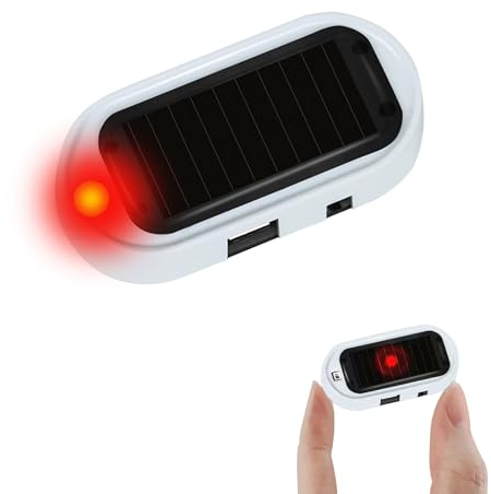Alarmanlage Auto, Anti Diebstahl Blinklampe, Solar Power Dummy Auto Alarm, Auto Alarmanlage Diebstahlsicherung, Praktische Anti- Diebstahl Licht, Lampe Dummy Anti-diebstahl Blinkende Blinklampe (Rot)