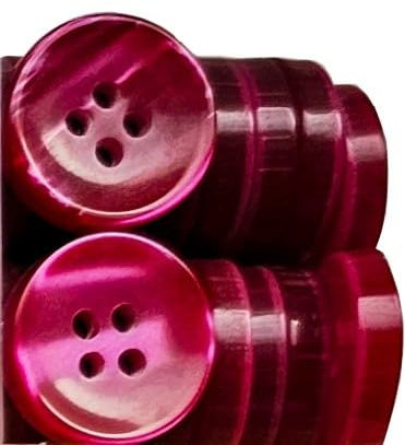 King of Trade 4-Loch Kunstharz Knopf Knöpfe - 20 mm 32L - 10 Stück zum Basteln, Nähen, Ersatz, Stricken, Nähzubehör (13# Magenta)