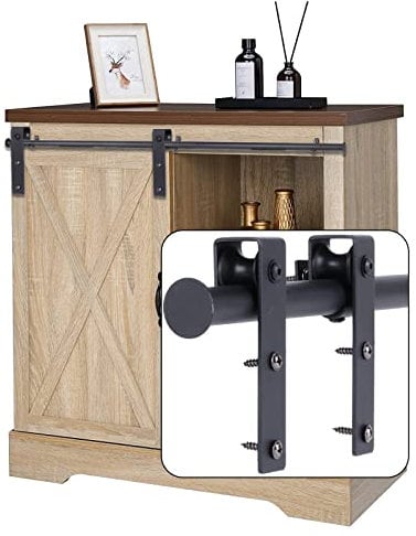 EGTink 150CM/5FT kit de hardware para corredera de granero,mini riel de puerta corrediza,kit de hardware para puerta colgante, armario de almacenamiento, muebles de televisión, armarios