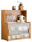 SINBINTA Bambus-Küchen-Sideboard, Küchenschrank mit 2 Glasschiebetüren, freistehender Essschrank, Aufbewahrungsschrank für Flaschen, Schalen, 55 cm lang