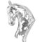 com-four® Premium Pferdekopf-Wanddeko - 20x30 cm Skulptur-Statue aus vernickeltem Aluminium - Skulptur aus vernickeltem Aluminium für Terrasse, Wand- und Tischdekoration