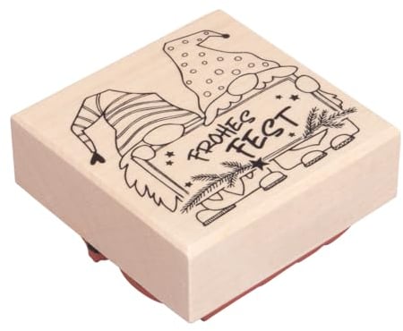 Rayher Stempel Frohes Fest Wichtelgrüße, 6x6cm, 29270000