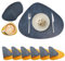 Lot de 6 Sets de Table Ronds et Dessous de Verre en Cuir PU - Double Face, Imperméables, Lavables, Antidérapants, Résistants à la Chaleur (Bleu Jaune)