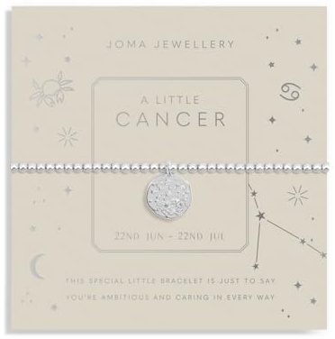 Joma Jewellery Stretch-Armband mit Sternzeichen A Little Cancer, versilbert, 17,5 cm, one_size, Stein