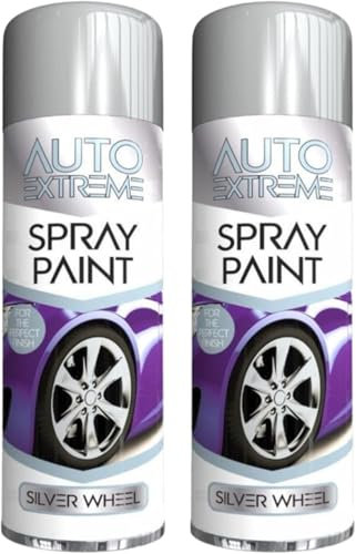 DIOXSTAR All Purpose Silver Wheel Spray Paint, Quick-Dry Nature, Professional-Looking Finish, Both Interior And Exterior Applications, Gloss Finish, 250 ML, (2PCS)