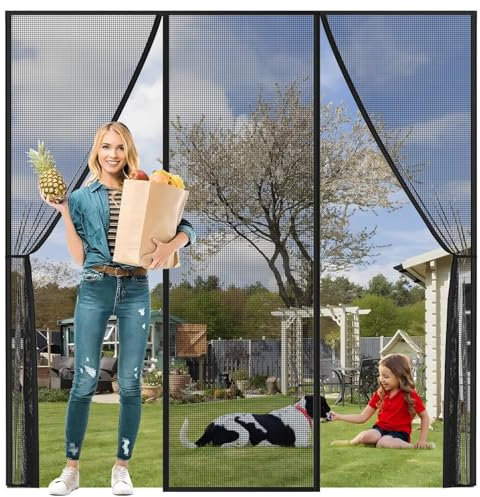 Tenda Magnetica Zanzariera Porta Camper 155x215cm Nero Autoadesivo Rete Tenda Zanzariera Balcone Porte Zanzariera