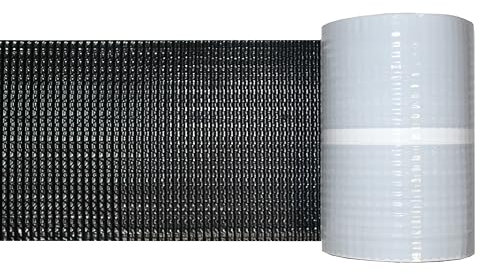 Decket Kaminanschlussband EuroTec Bonum AL 300, Selbstklebendes Anschlussband für Schornstein, Wandanschlussband aus Aluminium, Witterungs- und UV-beständig, zur Dachabdichtung, Schwarz