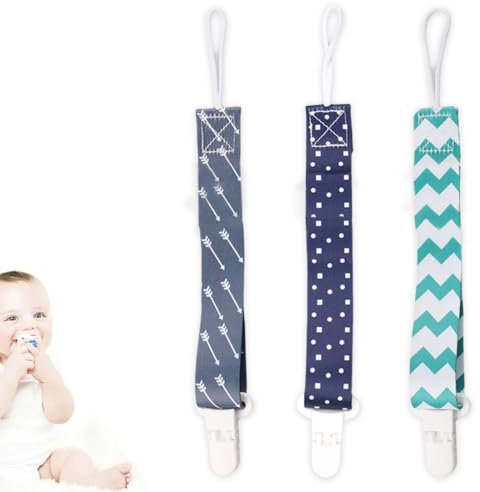 3 Stück Baby Schnullerkette, Schnullerband, Schnullerriemen, Baby Schnullerkette