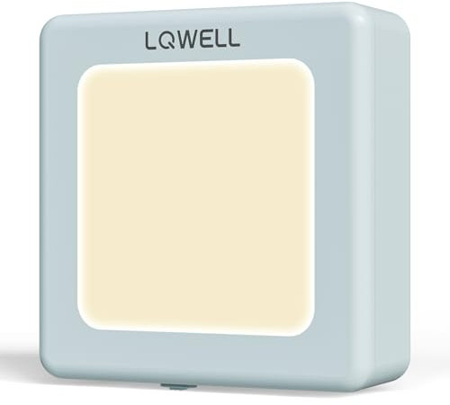 LQWELL® Nachtlicht Steckdose Faltbar mit Dämmerungssensor, Nachtlampe Einstellbare Helligkeit, Automatisch Steckdosenlicht, Orientierungslicht Warmweiß für Kinder Zimmer Gang Treppen (Blau, 1 STK)