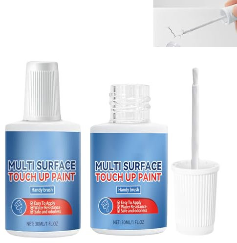 SNONESIY 2 Stück Emaille Reparaturset Badewannenlack Wasserdicht und Sonnenbeständig Emaille-Lack für Fliesen, Waschbecken, Keramik, Zur Reparatur Kleiner Mängel und Kratzer 30ml/Stück (Weiß)