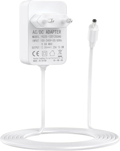 15W Netzteil für Echo Dot (3./4./5. Gen), Echo Dot mit Uhr (3./4./5. Gen), Echo Dot Kids Edition, Echo Show 5 (1./2. Gen), Echo Spot, Echo Pop, Fire TV Cube – 12V/1.25A, 1,5m Netzkabel, Weiß