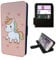 Unicorn Wallet Phone Case Flip Cover Compatible with iPhone SE 7 8 X XR 11 12 13 14 15 16 16E Plus Mini Pro Max – Faux Leather Magical Unicorn Print, Fantasy Lover Gift Black