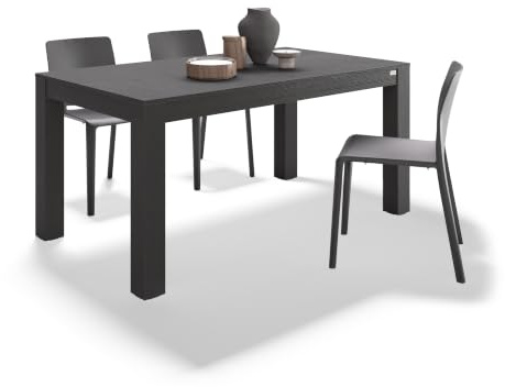 MOBILI FIVER, Esstisch Rachele 160x90 cm, Esche Zwart, Made In Italy