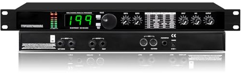 Processeur d'effets audio, réverbération numérique DSP avec 99 préréglages/199 effets sonores, traitement du signal 24 bits pour karaoké et usage domestique
