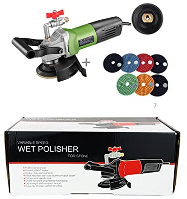800W Hand-Held Water Injection Polisher Machine Electric Wet Stone Polisher Grinder Cement Floor Marble Polishing Machine(Set 2)